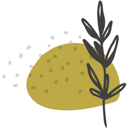 An illustration of a sprig of rosemary on a white background.